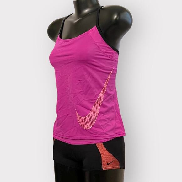 Nike RARE Womens sz S Athletic Set Booty Shorts & Racerback Tank Sport Matching - Picture 3 of 12